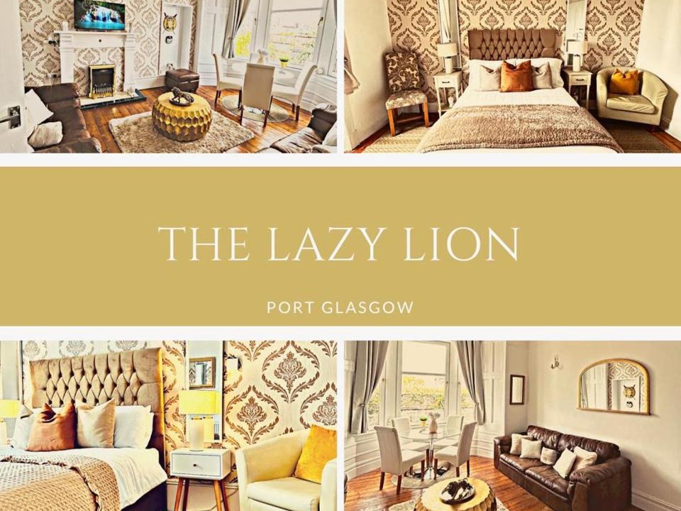 Port Glasgow Apartment | THE LAZY LION - Spacious 2 Bedroom - Town Centre Holiday Home Apartment