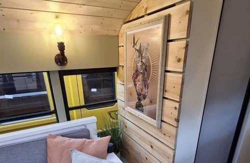 Ramsden Heath House | American School bus unique, quirky tiny home on wheels