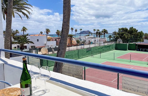 Corralejo Apartment | Beachside Studio, Ocean View, Large Terrace, 100m to Beach, Pool, Wifi