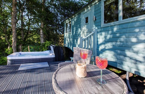 Alness Cabin | Cosy Shepherds Hut in the Scottish Highlands with hot tub (pet friendly)