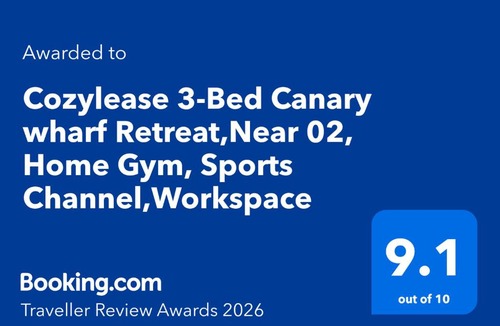 Poplar Apartment | Cozylease Canary Wharf 3BR - AI Gym,Workspace,Garden