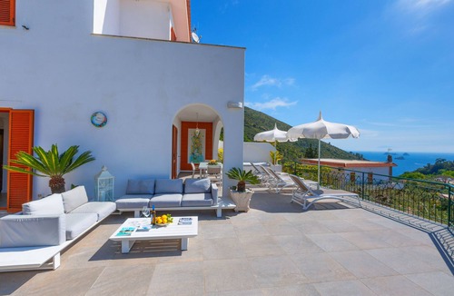 Marina del Cantone Villa | Villa Marianna with Sea view, private pool and tennis court