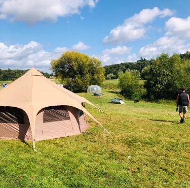 Farmstay riverside yurt firepit