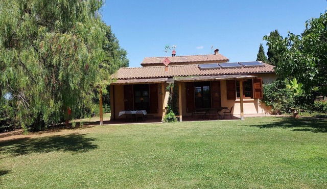Lovely flat with private covered terrace, pool, large shared garden.