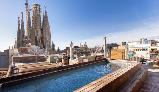 Next to the Sagrada Família with terrace and shared swimming pool and privileged views.